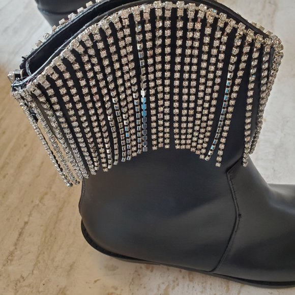 Nasty Gal Faux Leather Fringe Western Boots - Picture 6 of 9